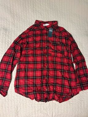 Hollister Red Plaid Flannel - Small